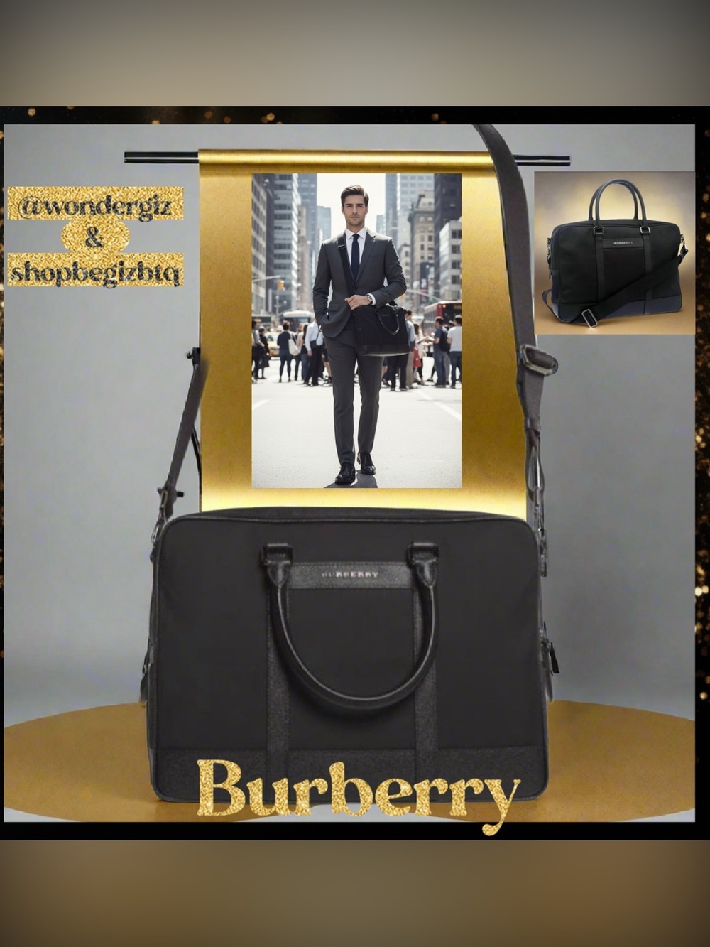 🔥🔥Authentic Burberry Laptop Bag Burberry London Nylon Newburg Small Briefcase